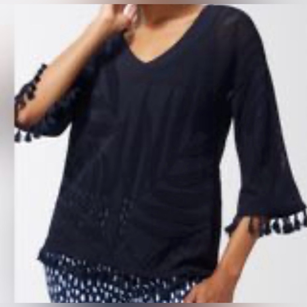 Elegant Chico’s size 1 US Size M Navy Blue sweater Women's Top